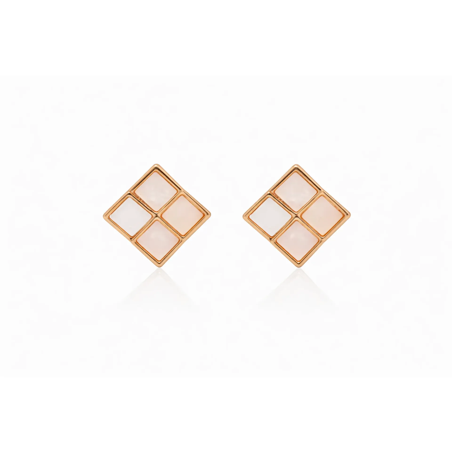 Dazzlé Rose Gold-Tone Geometric Square Drop Earrings for Women