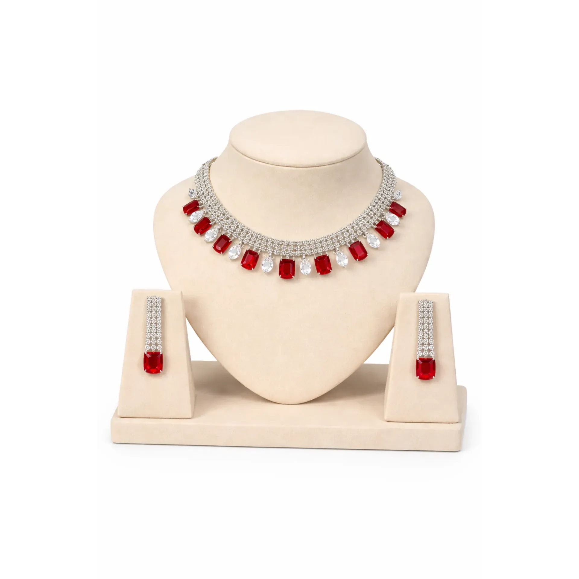 Dazzlé Gold-Tone Green Stone & Pearl Choker Necklace Set with Earrings and Maang Tikka | Traditional Wedding Jewellery Set (copy)